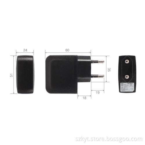 CCTV camera,set top box and wifi router AC/DC adapter, KC certified DC 5V 1A/5V 2A /12V 1A power adapter